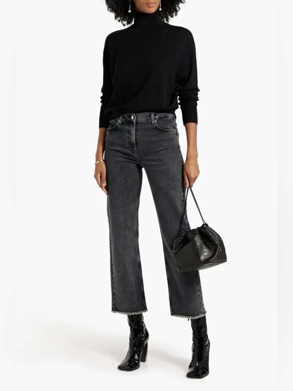 IRO Paris Lotti Frayed straight leg jeans, 26